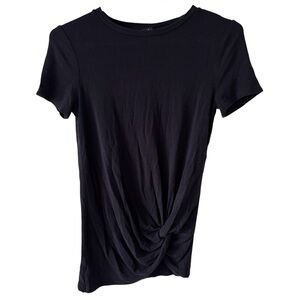 Ann Taylor Navy blue Twist-Front Tee minimalist chic casual work - Size xs